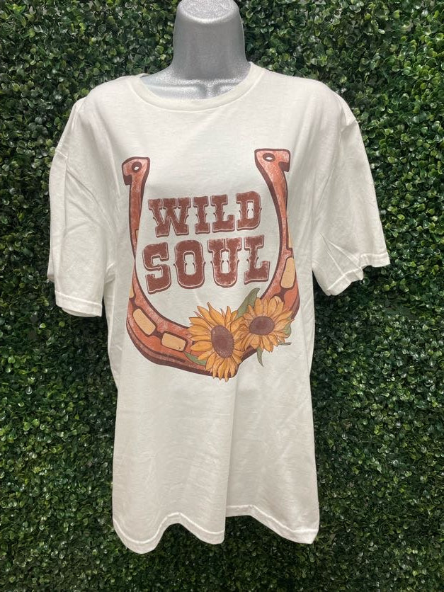 Wild Soul Horseshoe Graphic Tee – Crew Neck