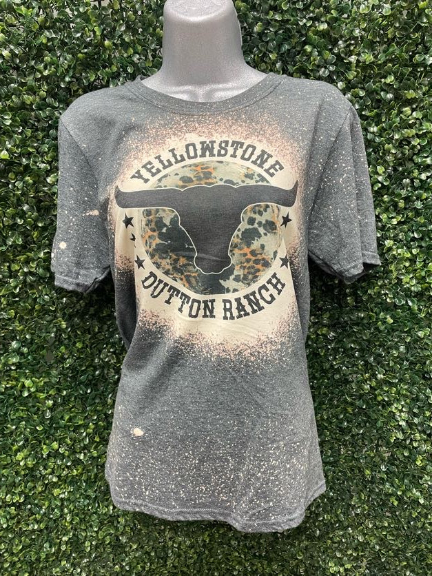 Yellowstone Dutton Ranch Custom Bleached Tee